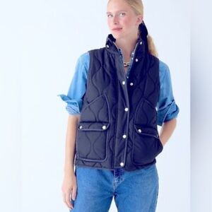 Women's Quilted Black Vest